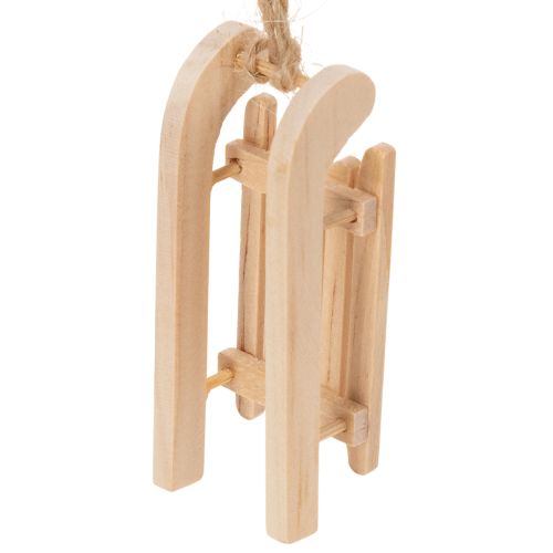 Deko-Schlitten aus Holz zum Aufhängen 6 cm natur, 6 Stück | Floristik24.ch
