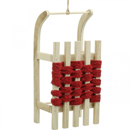 Deko Schlitten Holz Weihnachtsschlitten L42×B17×H12cm