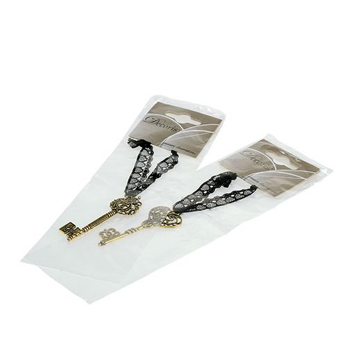 Floristik24 Schlüssel zum Hängen 7cm Gold, Antik 2 St