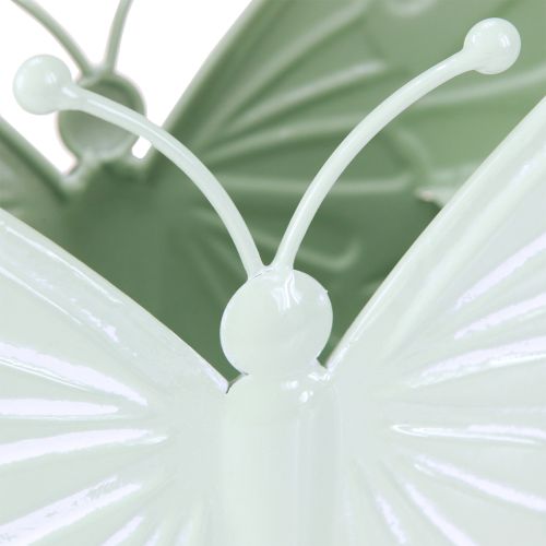 Floristik24 Schmetterling Metall Blumentopf Grün 22,5/30cm Set 2 Stück