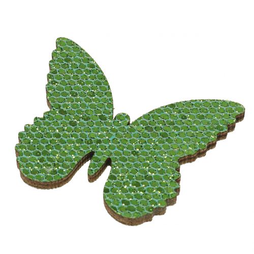 Artikel Streudeko Schmetterling Grün-Glitter  5/4/3cm 24St