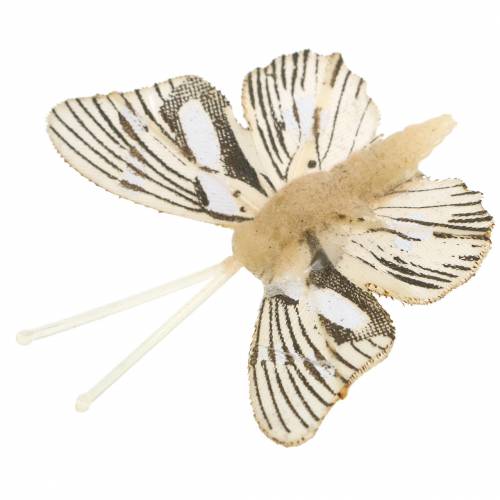 Floristik24 Deko Schmetterling mit Metallclip Natur sortiert H4,9cm/5,8cm/7,4cm 6St