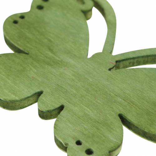 Floristik24 Streudeko Schmetterling Holz Orange, Gelb, Grün 4cm 72 St