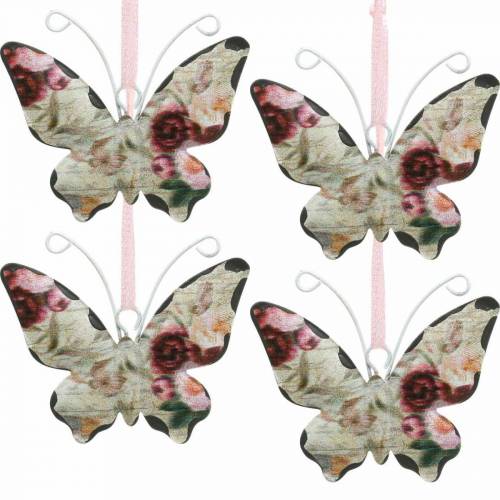 Floristik24 Schmetterling zum Hängen Metall Dekohänger 7cm Frühlingsdeko 12St