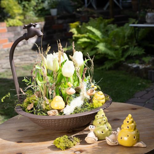 Artikel Keramik Schnecken Dekofigur mit LED als witzige Tischdekoration für Zuhause und Büro 12cm 2St