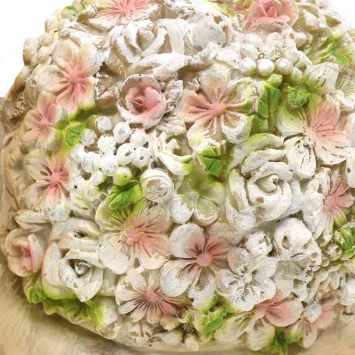 Schnecke mit Blütendeko, Gartentier, Dekoschnecke,Sommerdeko Braun/Rosa/Grün H13,5cm L19cm | Floristik24.ch