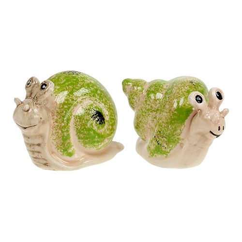 Deko-Figur Schnecke Creme-Grün 5cm 6St