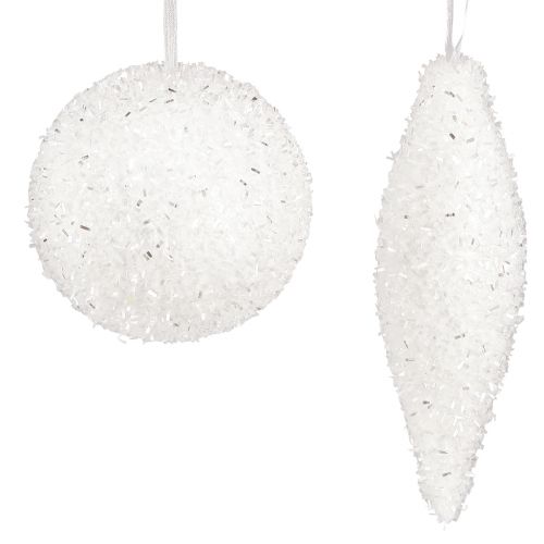 Artikel Schnee Deko Weihnachtsschmuck Kugeln Zapfen Ø4/8cm 18 St
