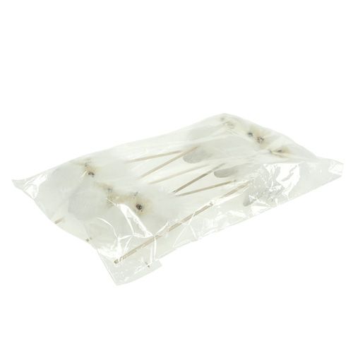 Floristik24 Schneeeule am Holzstab 7cm L28cm 6St