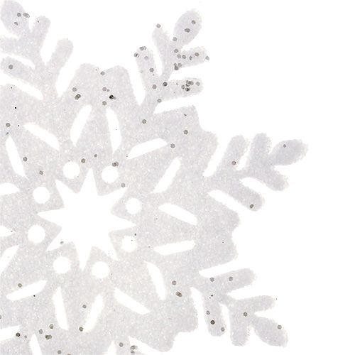 Floristik24 Schneeflocke Weiß mit Glimmer sort. 10cm 12St
