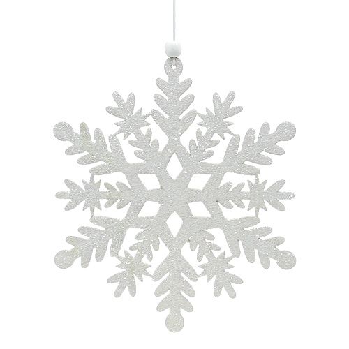 Floristik24 Schneeflocke Weiß mit Glimmer 20cm 4St
