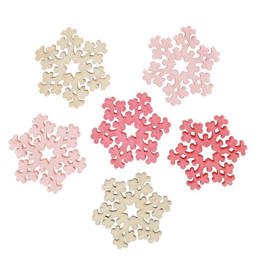 Artikel Schneeflocke Mix Pink, Rosa, Natur Ø2cm 144 St