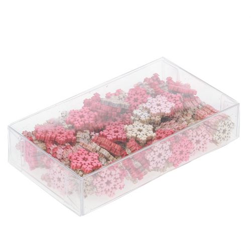 Artikel Schneeflocke Mix Pink, Rosa, Natur Ø2cm 144 St