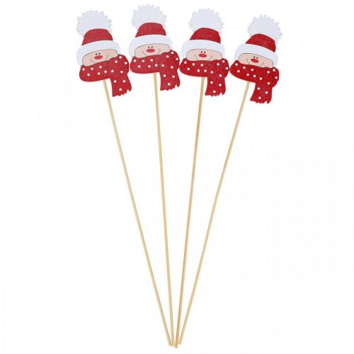 Floristik24 Blumenstecker Winterkind, Gesicht mit Mütze und Schal, Adventsdeko 8×4,3cm 18 St