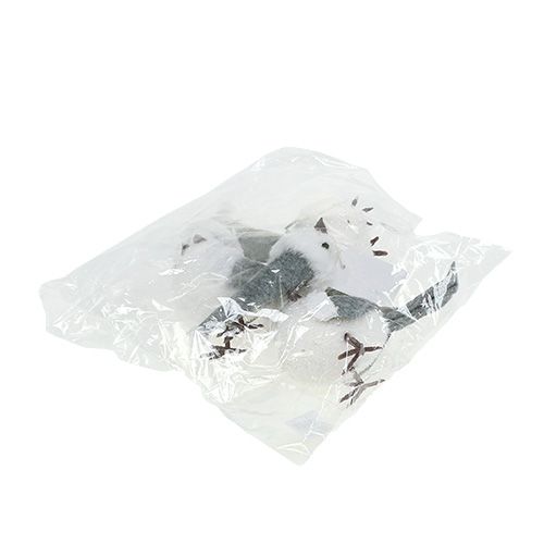 Floristik24 Schneevogel mit Mütze 18cm Weiß, Grau 3St