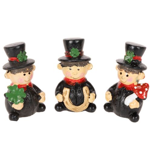 Schornsteinfeger-Figuren aus Polyresin 5 cm 6er-Set Schwarz-Rot-Grün