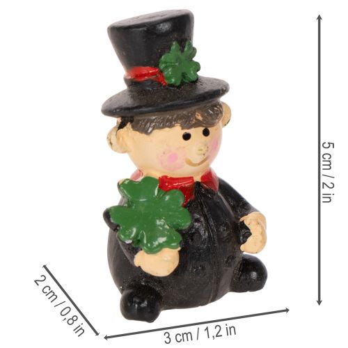 Schornsteinfeger-Figuren aus Polyresin 5 cm 6er-Set Schwarz-Rot-Grün | Floristik24.ch