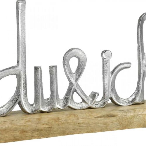 Floristik24 Schriftzug, Du & Ich, Hochzeitsdekoration, Deko Aufsteller L25cm H15cm