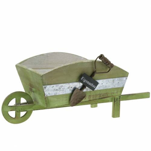 Pflanzgefäß Schubkarre Grün 22x16cm