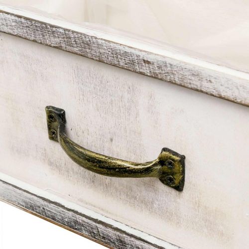 Floristik24 Pflanzgefäß Holzschublade Creme Vintage 40/35/30/25cm 4er-Set