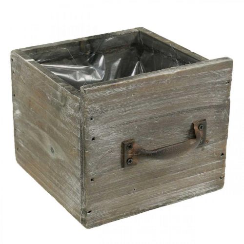 Pflanz-Schublade Shabby Chic Holzdeko Natur 12,5×12,5×11cm