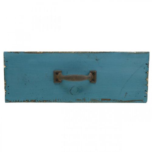 Floristik24 Pflanzkasten Schublade Holz Shabby Chic Blau 25x13x9cm