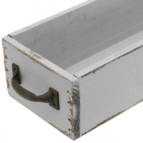 Floristik24 Dekotablett Holz Pflanz-Schublade Shabby Chic Grau 65×11×7cm