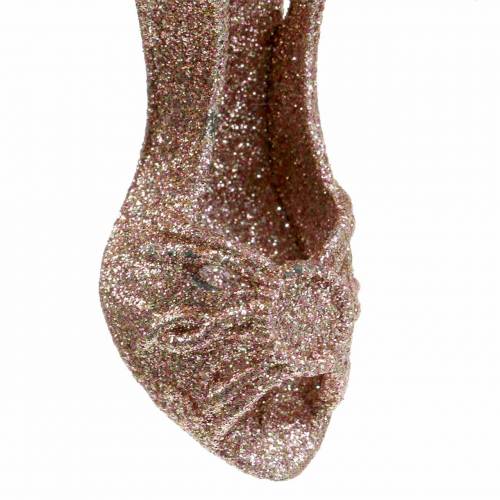 Floristik24 Christbaumschmuck Pumps Rosa, Glitzer 12cm 12St