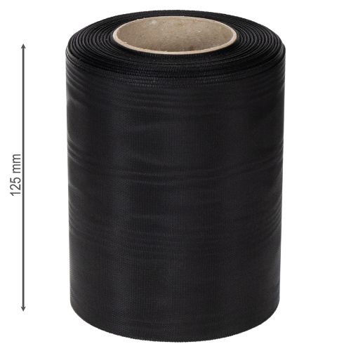 Artikel Schwarzes Kranzband 125mm 25m - Elegantes Trauerband für Floristik und Dekoration, Schleifenband aus Acetat