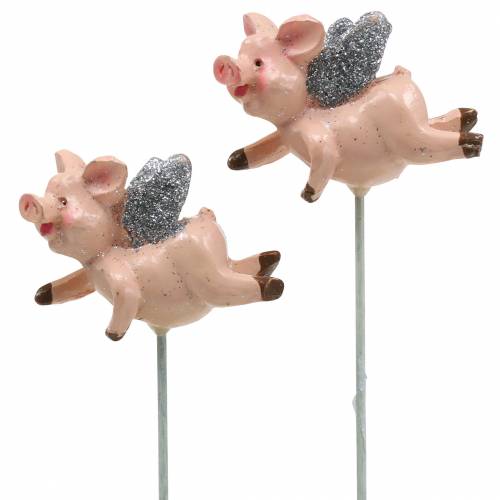 Dekostecker Schwein Glücksbringer 6St