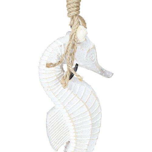 Artikel Seepferdchen Deko zum Hängen Weiß gewaschen 27cm