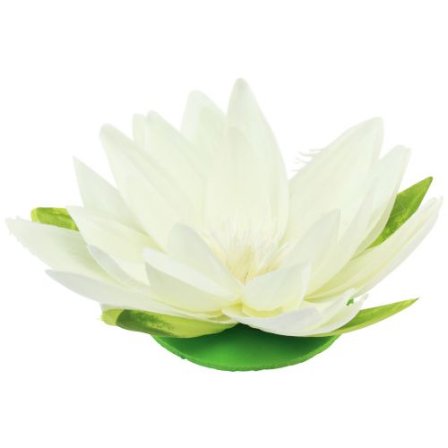 Seerose Künstliche Blume Schwimmende Tischdeko Cremeweiß Ø15cm