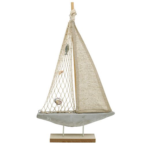 Segelboot aus Holz zum Dekorieren 25cm x 43cm