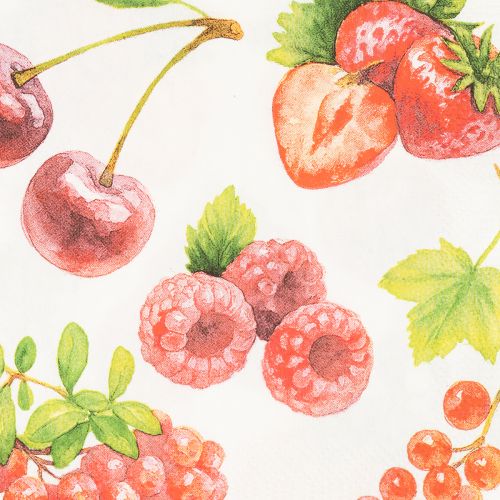 Papierservietten 33 x 33 cm mit Beerenmotiv, 20 Stück | Floristik24.ch