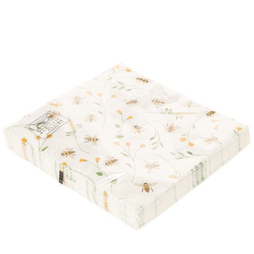 Bienen-Servietten aus Papier 33 x 33 cm mit Blumenmotiv 20 Stück | Floristik24.ch