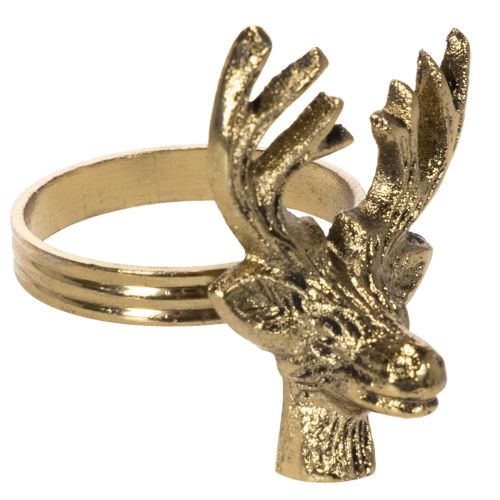 Serviettenring aus Metall, Hirschkopf, Gold-Optik, 6 cm, 4 Stück online kaufen | Floristik24.ch