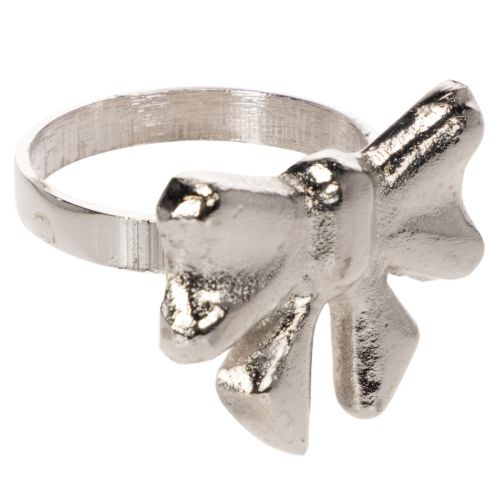 Serviettenring Schleifenmotiv Metall glänzend Silber 5cm 4er Set online kaufen | Floristik24.ch