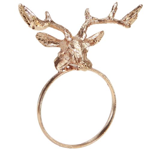 Floristik24 Serviettenringe Hirsch Metall Tischdeko Rosé Ø3,5cm H 6,5cm 4St