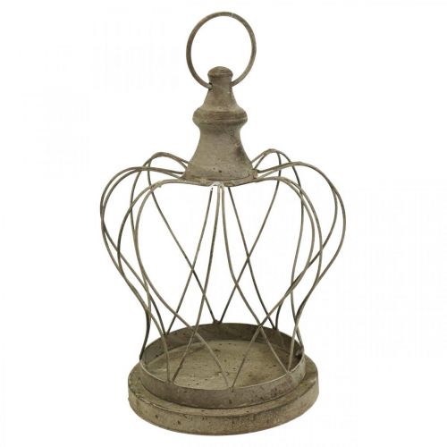 Shabby Chic Deko Krone Rustikal Metall Krone zum Hängen H27cm