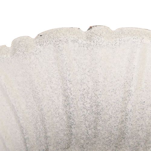 Floristik24 Shabby Chic Deko Metall Pokal Weiß Ø12cm H12cm