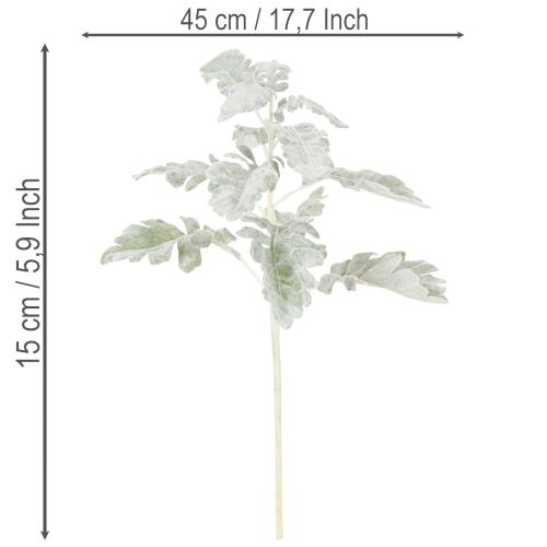 Künstlicher Senecio Zweig Silberblatt aus Kunststoff 45cm im 3er-Set | Floristik24.ch