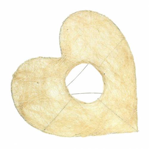 Sisalmanschette Herz Weiß 20cm - 10 Stück Dekoration Hochzeit Valentinstag