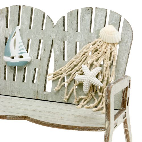 Floristik24 Deko Sitzbank maritim Grau 17cm x 13cm x 8cm