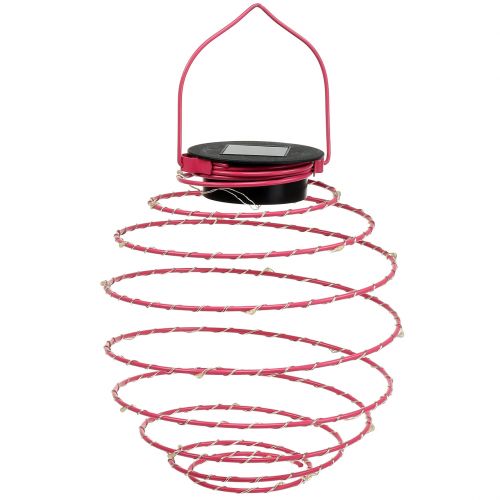 Floristik24 Solar Gartenleuchte Pink 22cm mit 25 LEDs Warmweiß