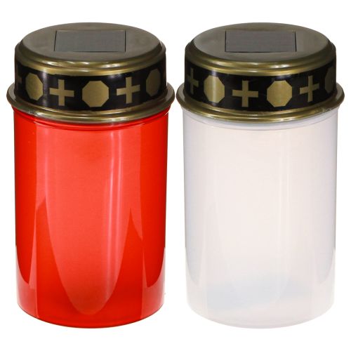 Floristik24 Solar Grablichter LED in Rot Weiß Gold Ø6,5cm H12cm