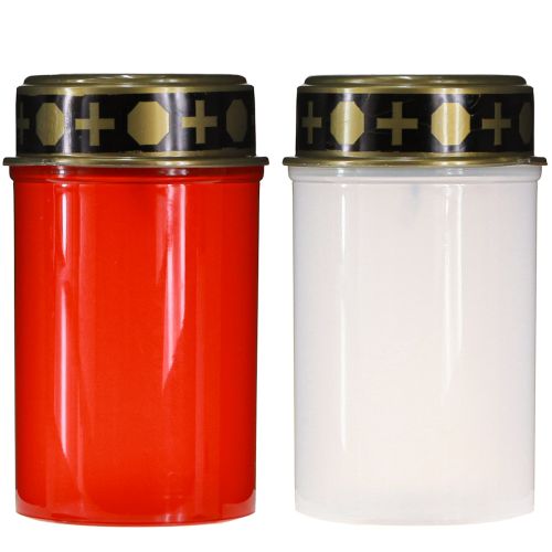 Floristik24 Solar Grablichter LED in Rot Weiß Gold Ø6,5cm H12cm