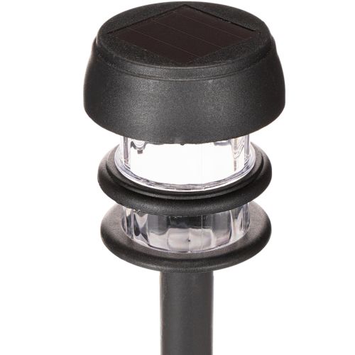 Solarleuchten Set mit Erdspiess, Kunststoff, Schwarz, Höhe 35 cm, 6 Stück | Floristik24.ch