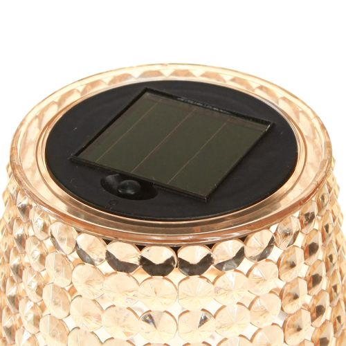 Floristik24 Solar Tischlampen LED mit Timer Klar Braun H25cm 3St