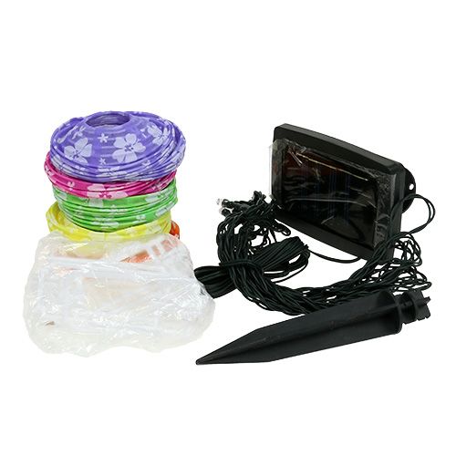 Floristik24 Solarlaterne mit Blumenmuster 4,5m 10 LEDs