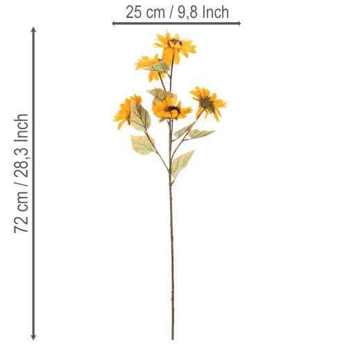 Sonnenblume künstlich 72 cm, 2er-Set, gelb | Floristik24.ch